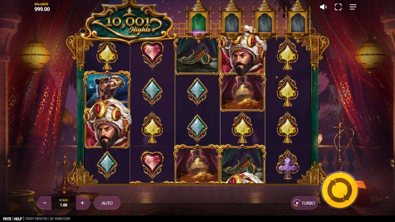 10,001 Nights zrzut ekranu funkcji bonusowej