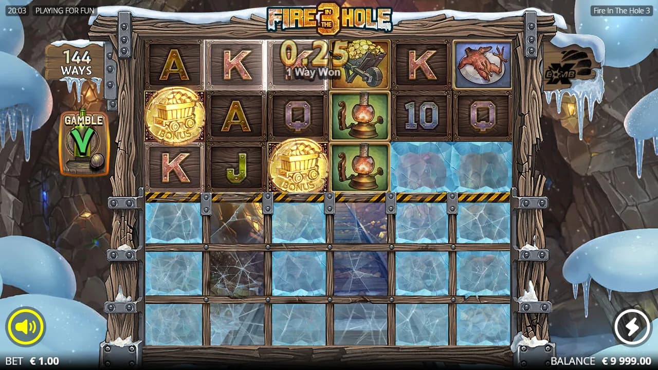 Fire in the Hole 3 zrzut ekranu funkcji bonusowej